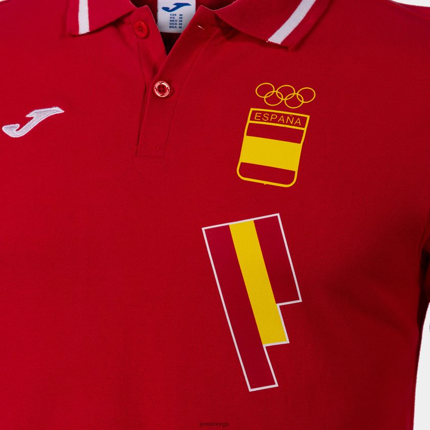 nei Joma poloskjorte langermet fritid spansk olympiske komité rød Hvit FBD0T0631