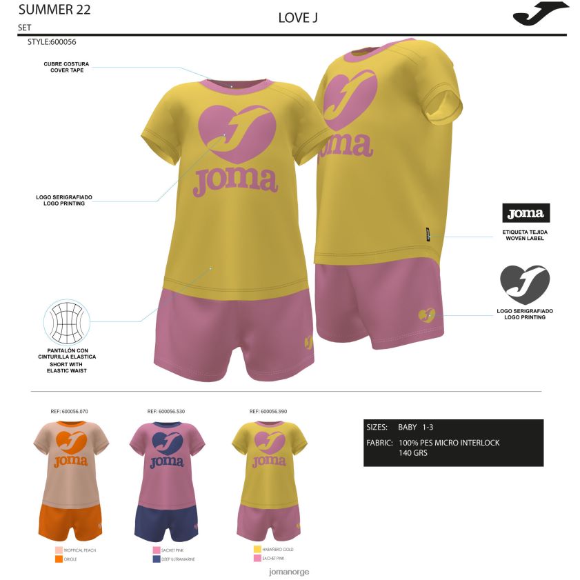 nei Joma sett jente kjærlighet j rosa oransje FBD0T02672