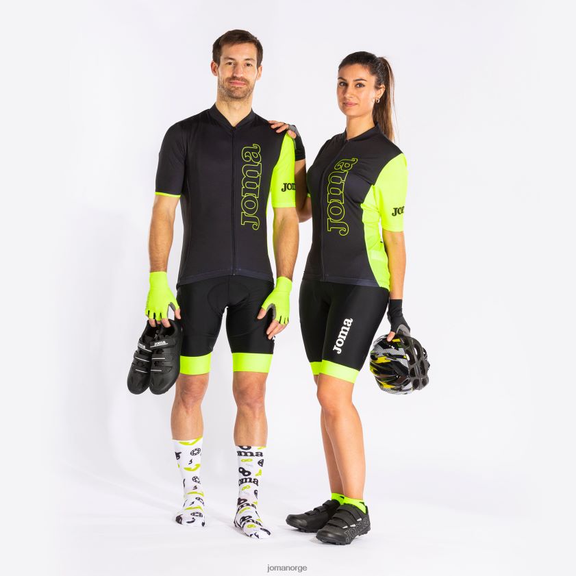 nei Joma sykkeltrøye crono svart fluorescerende gul FBD0T0742