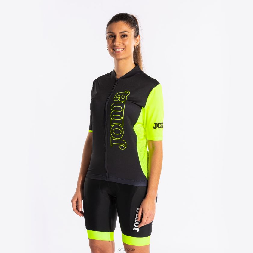 nei Joma sykkeltrøye crono svart fluorescerende gul FBD0T0742