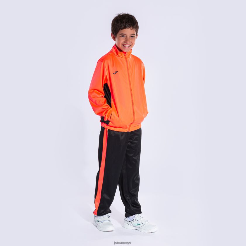 nei Joma treningsdress gutt tvilling fluorescerende korallsvart FBD0T02807