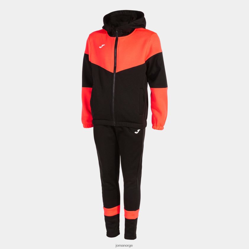 nei Joma treningsdress guttedel svart fluorescerende korall FBD0T02708