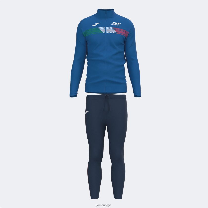 nei Joma treningsdress italiensk tennis- og padelforbund kongeblå marineblå FBD0T03268