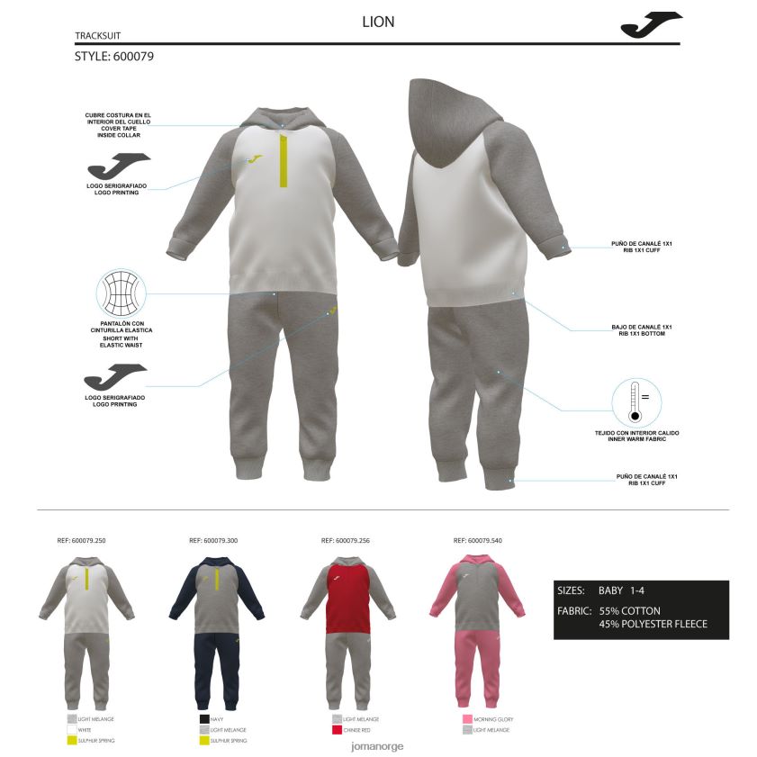 nei Joma treningsdress juniorløve marineblå melange grå FBD0T04092