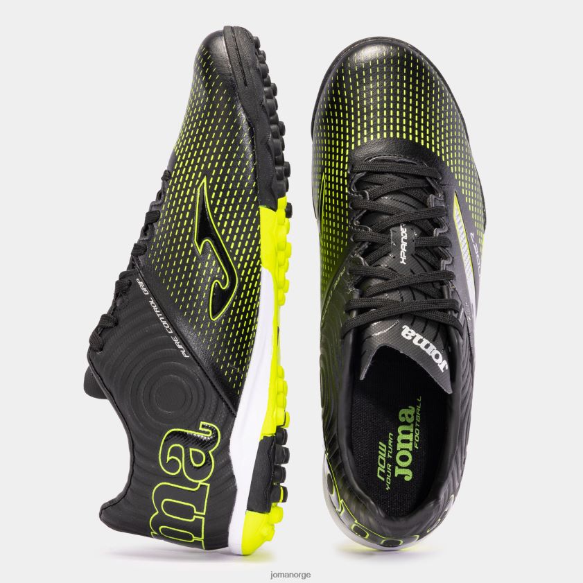 nei Joma fotballsko xpander 23 turf svart fluorescerende gul FBD0T031