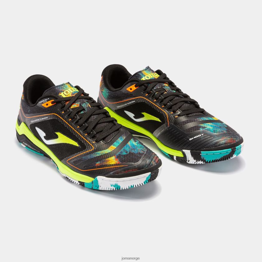 nei Joma futsal sko invicto 23 innendørs svart fluorescerende gul FBD0T03930
