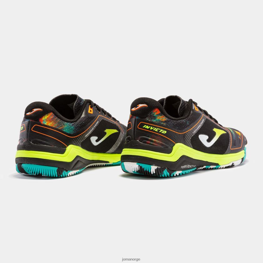 nei Joma futsal sko invicto 23 innendørs svart fluorescerende gul FBD0T03930