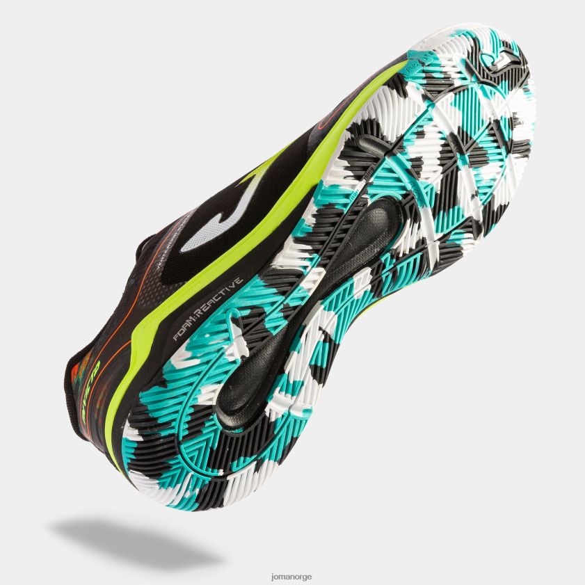 nei Joma futsal sko invicto 23 innendørs svart fluorescerende gul FBD0T03930