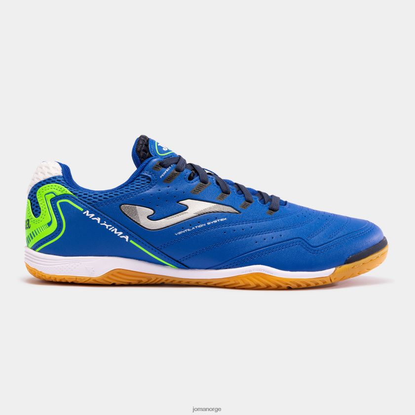 nei Joma futsal sko maxima 23 innendørs kongeblå fluorescerende grønn FBD0T0438
