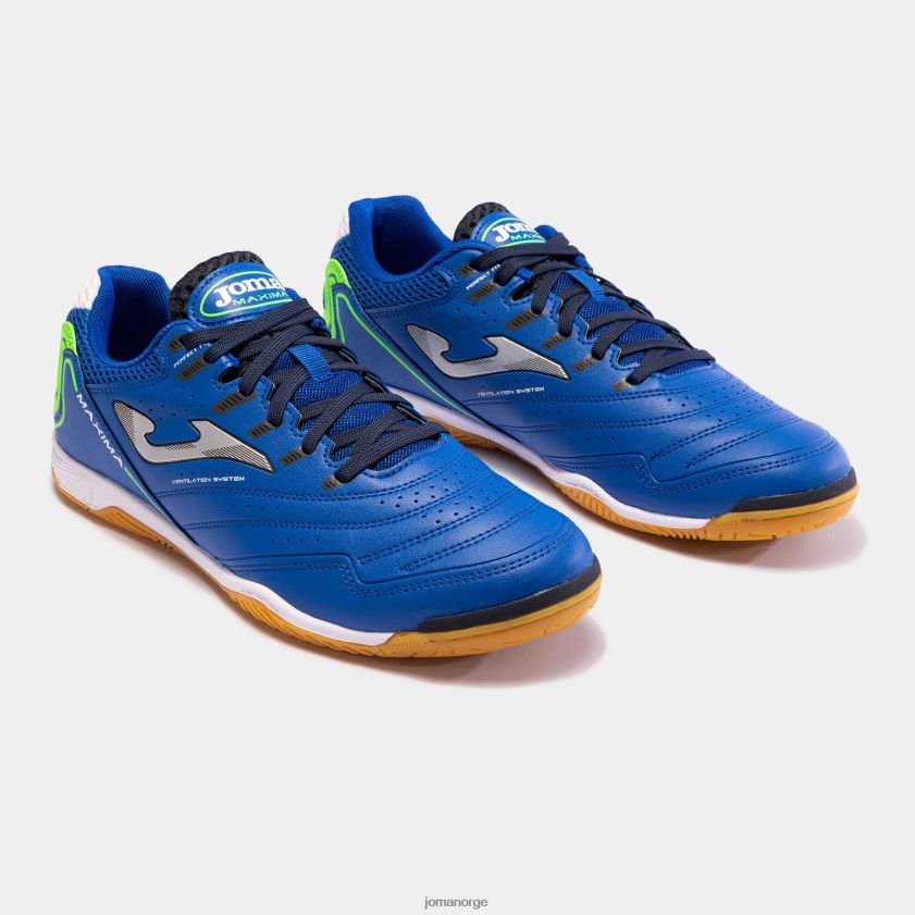 nei Joma futsal sko maxima 23 innendørs kongeblå fluorescerende grønn FBD0T0438