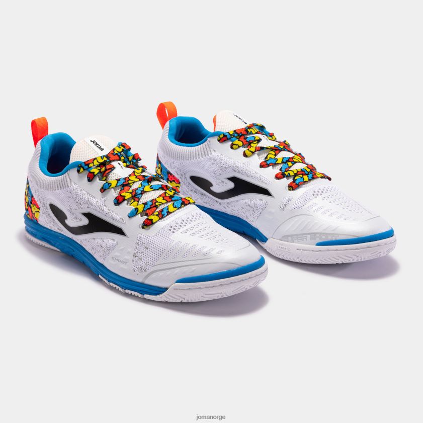 nei Joma futsal sko tactico 22 innendørs hvit kongeblå FBD0T015