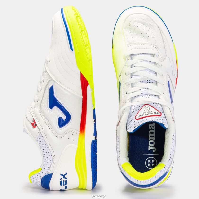 nei Joma futsal sko top flex rebound 22 innendørs spansk futsal utvalg hvit fluorescerende gul FBD0T03710