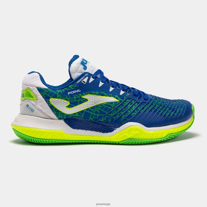 nei Joma sko punkt 22 hard court kongeblå fluorescerende gul FBD0T03754