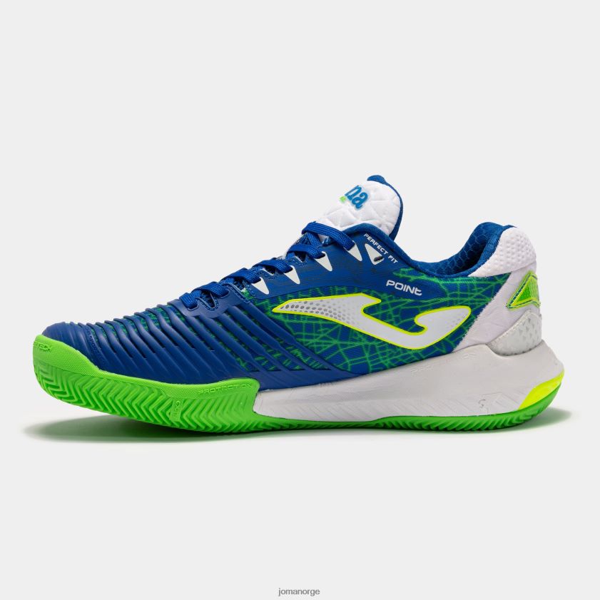 nei Joma sko punkt 22 hard court kongeblå fluorescerende gul FBD0T03754