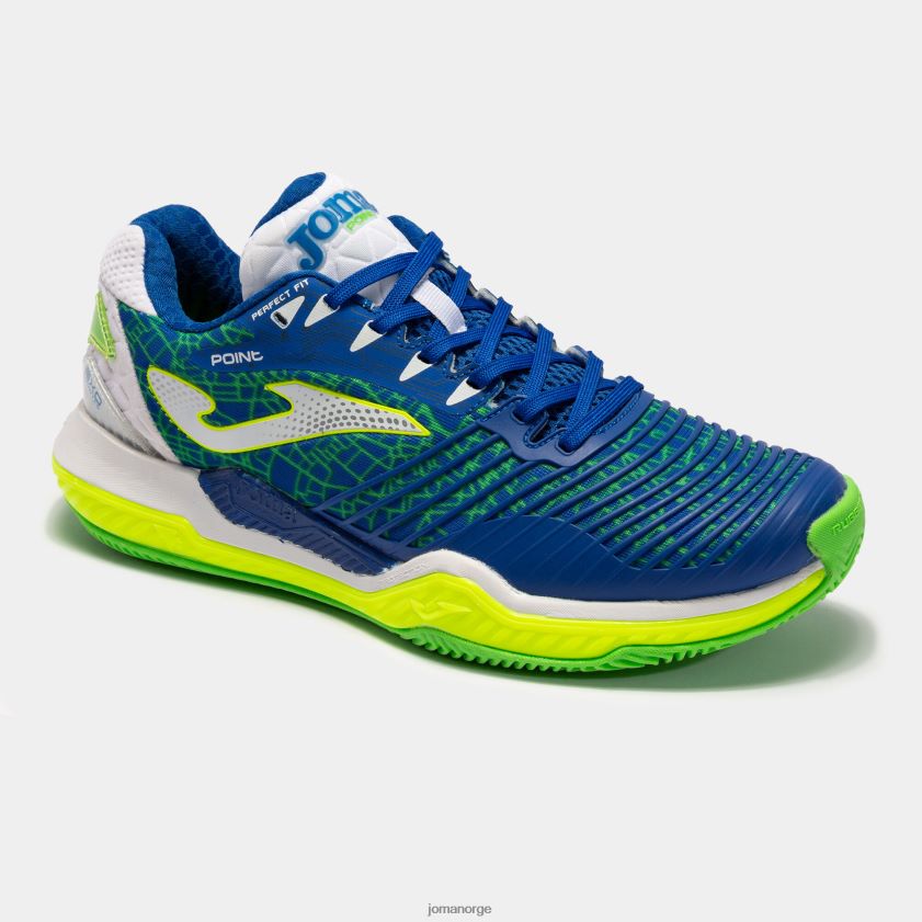 nei Joma sko punkt 22 hard court kongeblå fluorescerende gul FBD0T03754