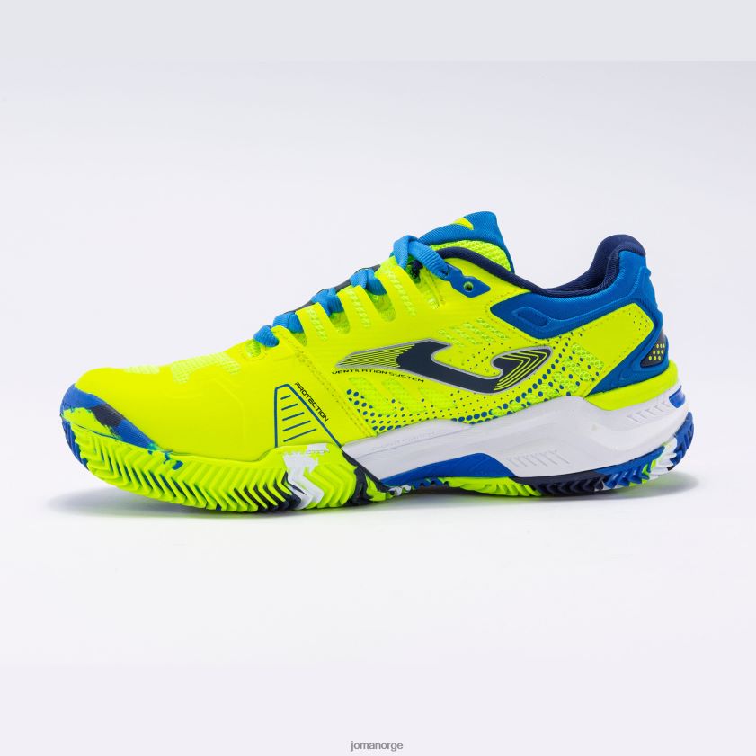 nei Joma sko slam jr 23 clay junior fluorescerende gul kongeblå FBD0T02793