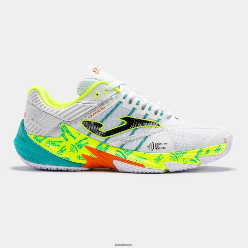 nei Joma sko t.open 23 international padel federation clay hvit lime FBD0T03494