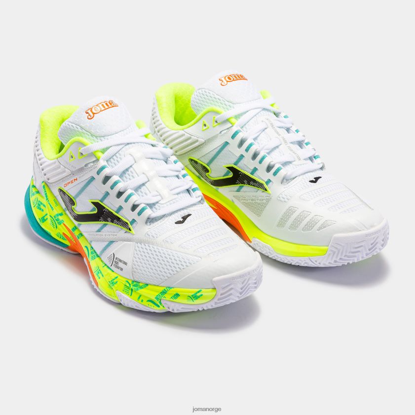 nei Joma sko t.open 23 international padel federation clay hvit lime FBD0T03494