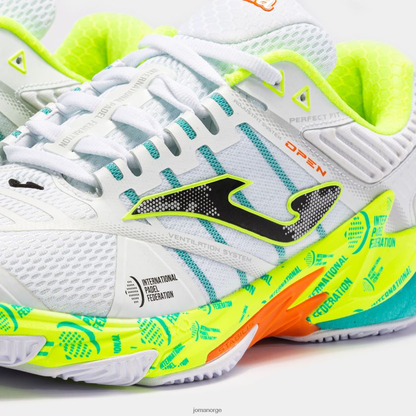 nei Joma sko t.open 23 international padel federation clay hvit lime FBD0T03494