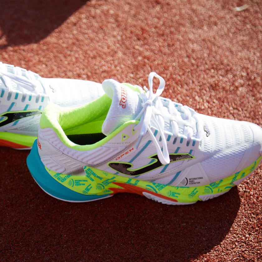nei Joma sko t.open 23 international padel federation clay hvit lime FBD0T03494