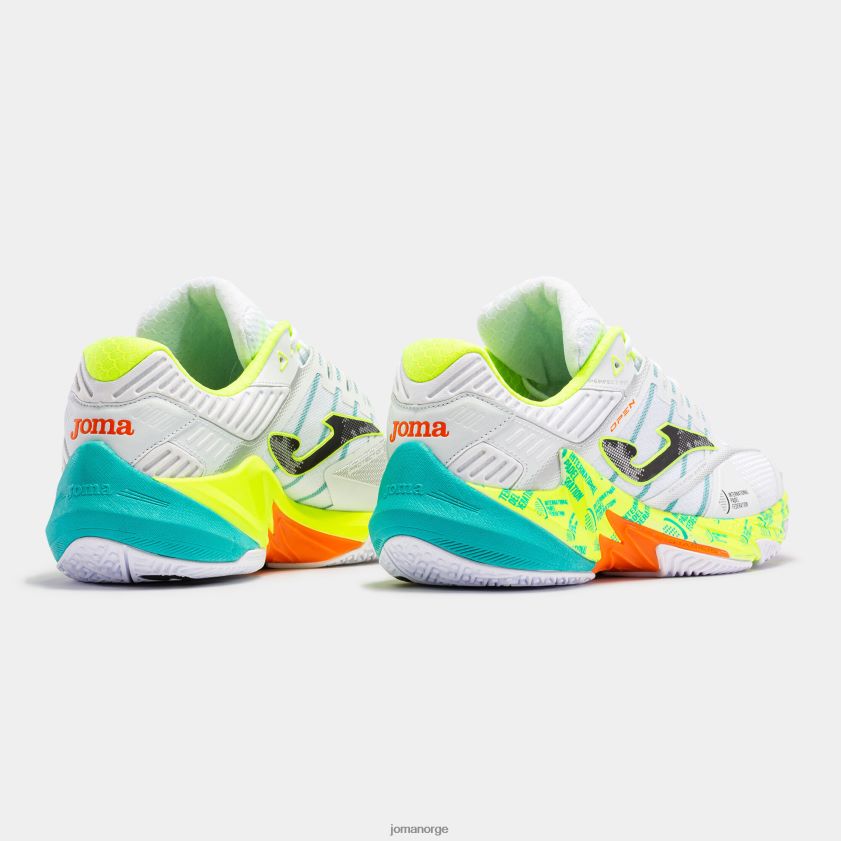 nei Joma sko t.open 23 international padel federation clay hvit lime FBD0T03494