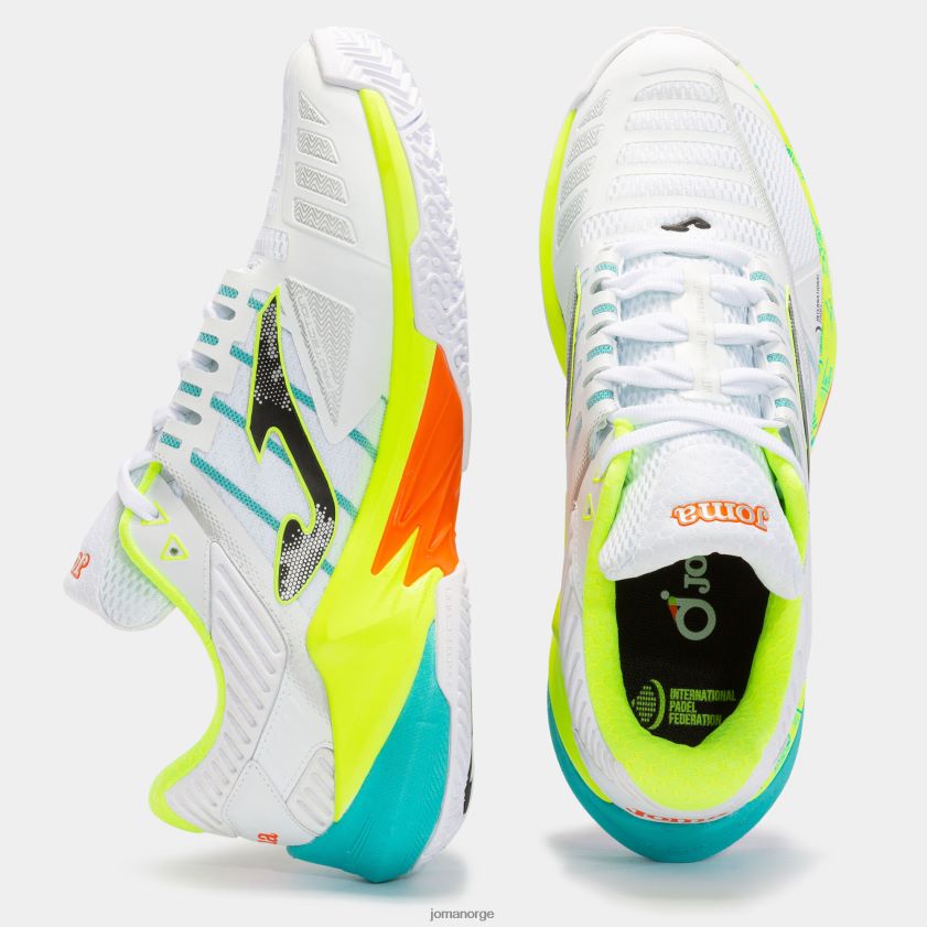 nei Joma sko t.open 23 international padel federation clay hvit lime FBD0T03494