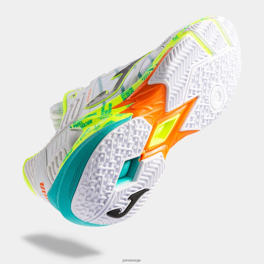 nei Joma sko t.open 23 international padel federation clay hvit lime FBD0T03494