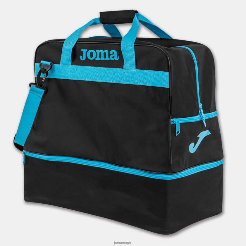 nei Joma sportsbag grande trening iii svart fluorescerende turkis FBD0T0561