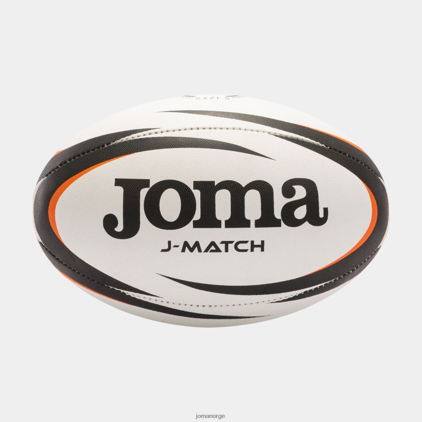 nei Joma rugbyball j-kamp hvit svart oransje FBD0T02313