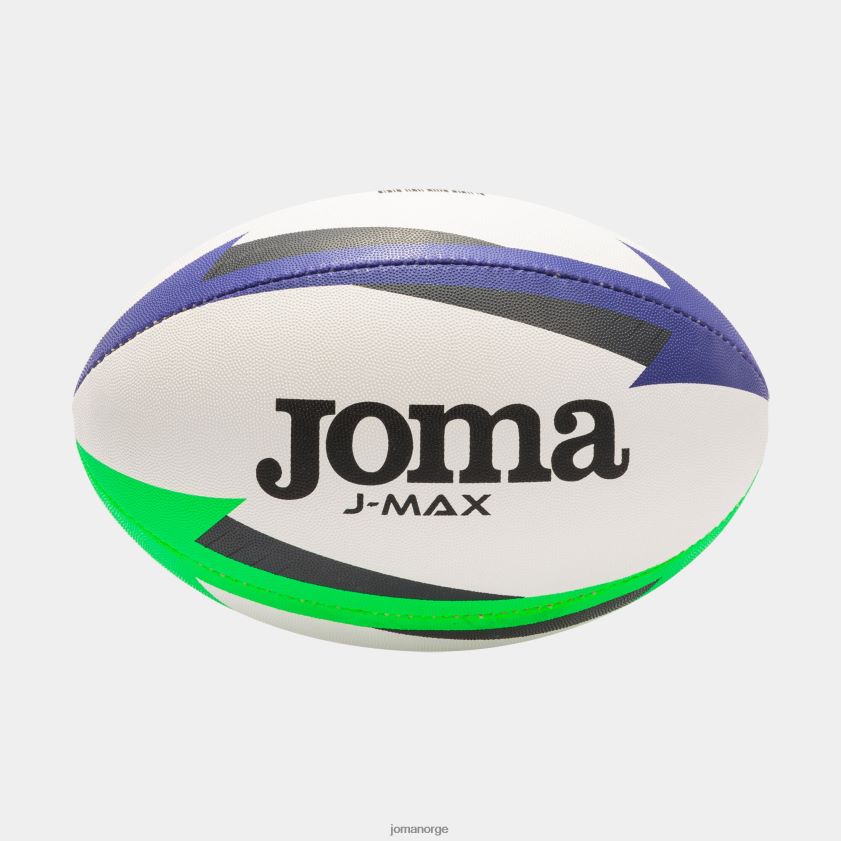 nei Joma rugbyball j-max hvit grønn kongeblå FBD0T02723